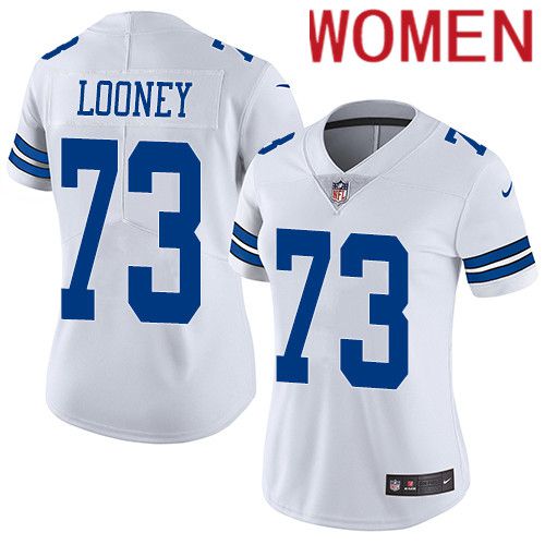 Women Dallas Cowboys 73 Joe Looney Nike White Vapor Limited NFL Jersey